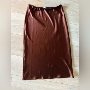 Topshop Satin Midi Skirt